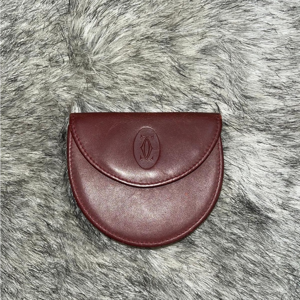 Authentic Cartier Red/Burgundy Coin Purse